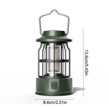 Load image into Gallery viewer, Retro Outdoor Warm Light Camp Light With Portable Hook 300 Lumens Camping Tent Light COB Atmosphere Light Battery Model
