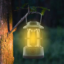 Load image into Gallery viewer, Retro Outdoor Warm Light Camp Light With Portable Hook 300 Lumens Camping Tent Light COB Atmosphere Light Battery Model
