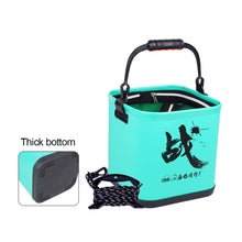 Load image into Gallery viewer, 1PC Thickened EVA Folding Bucket Portable Fishing Bucket With Lid And Rope Outdoor Camping Fishing Supplies
