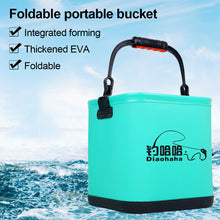 Load image into Gallery viewer, 1PC Thickened EVA Folding Bucket Portable Fishing Bucket With Lid And Rope Outdoor Camping Fishing Supplies
