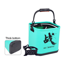 Load image into Gallery viewer, 1PC Thickened EVA Folding Bucket Portable Fishing Bucket With Lid And Rope Outdoor Camping Fishing Supplies
