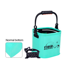 Load image into Gallery viewer, 1PC Thickened EVA Folding Bucket Portable Fishing Bucket With Lid And Rope Outdoor Camping Fishing Supplies
