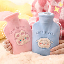 Load image into Gallery viewer, 1Pc 350ml Cute Warm Hot Water Bottle Bag Girl Warm Belly Warmer Filled Explosion-proof Portable Winter Reusable Hand Warmer
