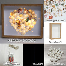 Load image into Gallery viewer, Art Deco DIY Shell Frame Painting Night Light Wall Artwork Table Lamp Bedroom Ornament Christmas New Year Gift
