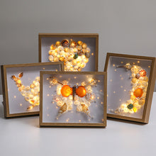 Load image into Gallery viewer, Art Deco DIY Shell Frame Painting Night Light Wall Artwork Table Lamp Bedroom Ornament Christmas New Year Gift

