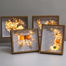 Load image into Gallery viewer, Art Deco DIY Shell Frame Painting Night Light Wall Artwork Table Lamp Bedroom Ornament Christmas New Year Gift
