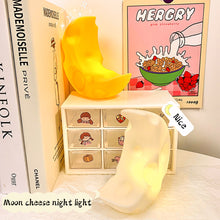 Load image into Gallery viewer, Children Cartoon Moon Cheese Night Light Built-in Battery Eye Protection Bedroom Bedside Lamp For Baby Children Toddler
