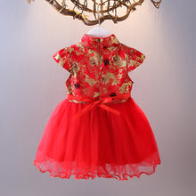 Load image into Gallery viewer, Girls Dresses Children's Chinese Style Dress Kids Cheongsam Princess Dresses For Girls Baby Tutu Clothing New Year Clothes Kids 1-7Years
