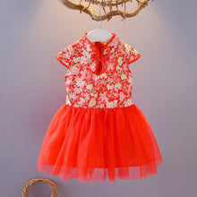 Load image into Gallery viewer, Girls Dresses Children's Chinese Style Dress Kids Cheongsam Princess Dresses For Girls Baby Tutu Clothing New Year Clothes Kids 1-7Years

