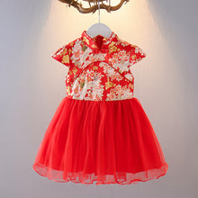 Load image into Gallery viewer, Girls Dresses Children's Chinese Style Dress Kids Cheongsam Princess Dresses For Girls Baby Tutu Clothing New Year Clothes Kids 1-7Years
