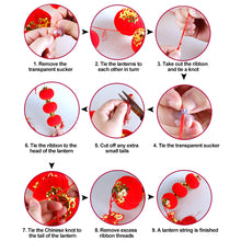 Load image into Gallery viewer, 30Pcs Small Flocking Red Lanterns DIY Mini Lucky Hanging Lantern Wedding Party Decor Chinese Spring Festival New Year Gift
