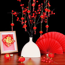 Load image into Gallery viewer, 30Pcs Small Flocking Red Lanterns DIY Mini Lucky Hanging Lantern Wedding Party Decor Chinese Spring Festival New Year Gift
