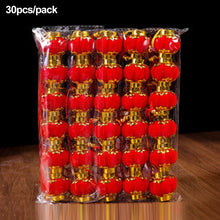 Load image into Gallery viewer, 30Pcs Small Flocking Red Lanterns DIY Mini Lucky Hanging Lantern Wedding Party Decor Chinese Spring Festival New Year Gift
