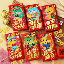 Load image into Gallery viewer, 6pcs Chinese New Year Lucky Red Envelope Symbol of Dragon Year 2024 Money Pocket Envelope Zodiac Dragon Pocket New Year Supplies
