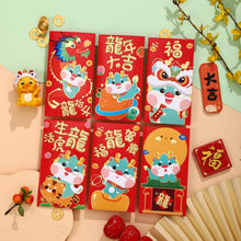 Load image into Gallery viewer, 6pcs Chinese New Year Lucky Red Envelope Symbol of Dragon Year 2024 Money Pocket Envelope Zodiac Dragon Pocket New Year Supplies
