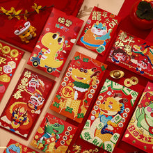 Load image into Gallery viewer, 6pcs Chinese New Year Lucky Red Envelope Symbol of Dragon Year 2024 Money Pocket Envelope Zodiac Dragon Pocket New Year Supplies
