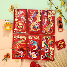 Load image into Gallery viewer, 6pcs Chinese New Year Lucky Red Envelope Symbol of Dragon Year 2024 Money Pocket Envelope Zodiac Dragon Pocket New Year Supplies
