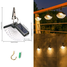 Load image into Gallery viewer, Solar Lamps Outdoor Decoration Christmas Hanging Clip Wall Lamp Fan Shape Transparent Shape Porch Path Lights Camping Solar Lamp
