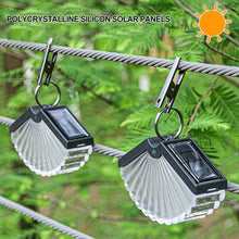 Load image into Gallery viewer, Solar Lamps Outdoor Decoration Christmas Hanging Clip Wall Lamp Fan Shape Transparent Shape Porch Path Lights Camping Solar Lamp
