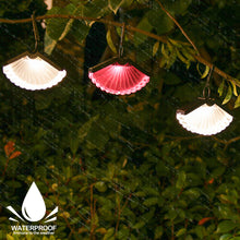 Load image into Gallery viewer, Solar Lamps Outdoor Decoration Christmas Hanging Clip Wall Lamp Fan Shape Transparent Shape Porch Path Lights Camping Solar Lamp
