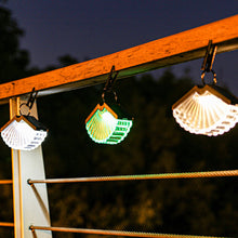 Load image into Gallery viewer, Solar Lamps Outdoor Decoration Christmas Hanging Clip Wall Lamp Fan Shape Transparent Shape Porch Path Lights Camping Solar Lamp
