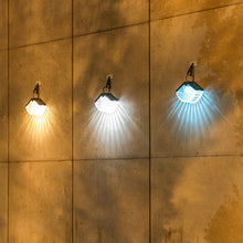 Load image into Gallery viewer, Solar Lamps Outdoor Decoration Christmas Hanging Clip Wall Lamp Fan Shape Transparent Shape Porch Path Lights Camping Solar Lamp
