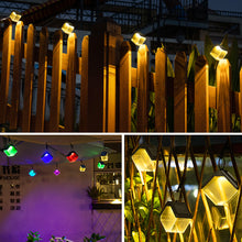 Load image into Gallery viewer, 2pcs/pack Solar Lamps Outdoor Decoration Christmas Hanging Clip Wall Lamp Ice Block Transparent Shape Porch Path Lights Solar Camping Lights
