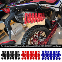 Load image into Gallery viewer, Motorcycle Exhaust Heat Shield Muffler Guard Protector Cover For 4 Stroke Honda CRF Yamaha Suzuki Kawasaki RMZ400 450 SHERCO SEFR with Clamps

