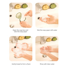 Load image into Gallery viewer, 50pcs/box Portable Disposable Hand Soap Flakes Skin Friendly Fresh Hand Washing Soap Slice Outdoor Travel Cleaning Soap Paper
