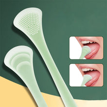 Load image into Gallery viewer, Silicone Tongue Scraping Brush Clean Oral Tongue Coating Remove Smell Double Sided Tongue Cleaning Brush Oral Health Care
