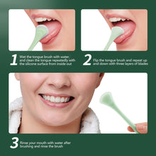 Load image into Gallery viewer, Silicone Tongue Scraping Brush Clean Oral Tongue Coating Remove Smell Double Sided Tongue Cleaning Brush Oral Health Care
