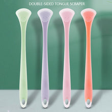 Load image into Gallery viewer, Silicone Tongue Scraping Brush Clean Oral Tongue Coating Remove Smell Double Sided Tongue Cleaning Brush Oral Health Care

