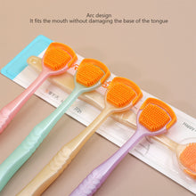 Load image into Gallery viewer, Double Sided Tongue Scraper Oral Tongue Coating Cleaning Brush Soft Portable Oral Care Tongue Scraper Oral Health Care Tool
