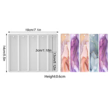 Load image into Gallery viewer, Bookmark Silicone Mold Rectangle Resin Bookmark Epoxy Casting Mould for DIY 5 Cavity Silicone Bookmark Molds Decoration Crafts Accessories
