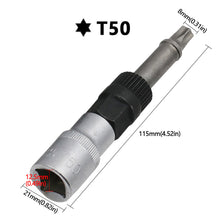 Load image into Gallery viewer, T50/M10 33 Teeth Tool Alternator Pulley Center Bolt Remover Socket Alternator Pulley Socket Drill Bit Wrench Tool
