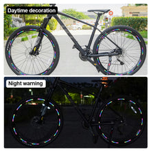 Load image into Gallery viewer, Mountain Bike Rainbow Cool Highlight Reflective Stickers Balance Bike Motorcycle Noctilucence Safety Warning Stickers Bicycle Tire Ornaments
