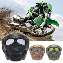 Load image into Gallery viewer, Skull Windproof Dust-Proof Riding Goggles Outdoor Shooting Impact Resistance Splash-Proof Mask Motorcycle Harley Helmet Off-Road Tactical Riding Mask
