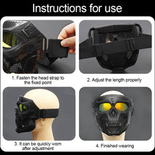 Load image into Gallery viewer, Skull Windproof Dust-Proof Riding Goggles Outdoor Shooting Impact Resistance Splash-Proof Mask Motorcycle Harley Helmet Off-Road Tactical Riding Mask
