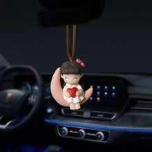 Load image into Gallery viewer, Car Rearview Mirror Swing Pendant Cute Couple on Swing Moon Interior Romantic Couple Accessories Ornament Gift
