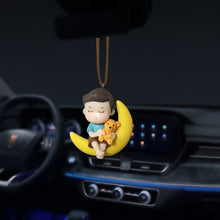 Load image into Gallery viewer, Car Rearview Mirror Swing Pendant Cute Couple on Swing Moon Interior Romantic Couple Accessories Ornament Gift
