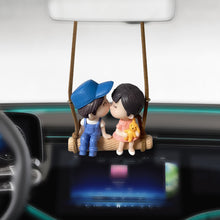 Load image into Gallery viewer, Car Rearview Mirror Swing Pendant Cute Couple on Swing Moon Interior Romantic Couple Accessories Ornament Gift
