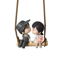 Load image into Gallery viewer, Car Rearview Mirror Swing Pendant Cute Couple on Swing Moon Interior Romantic Couple Accessories Ornament Gift
