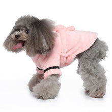 Load image into Gallery viewer, Pet Dog Cat Bathrobe Drying Coat Clothes Thickened Absorbent Dog Hooded Towel Puppy Shower Gown Pet Nightwear Accessories
