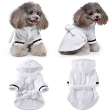 Load image into Gallery viewer, Pet Dog Cat Bathrobe Drying Coat Clothes Thickened Absorbent Dog Hooded Towel Puppy Shower Gown Pet Nightwear Accessories

