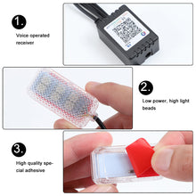 Load image into Gallery viewer, 4Pcs/Set 12V 5V USB LED Car Interior Atmosphere Backlight Ambient Mood Foot Light With Cigarette USB Lighter Decorative APP Remote Control Lamp Auto Accessories
