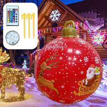 Load image into Gallery viewer, 60cm Large PVC Christmas Tree Decor Inflatable Ball Ornaments Xmas Ball With Light Decoration for Outdoor Yard Lawn Porch
