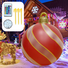Load image into Gallery viewer, 60cm Large PVC Christmas Tree Decor Inflatable Ball Ornaments Xmas Ball With Light Decoration for Outdoor Yard Lawn Porch
