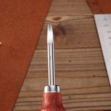 Load image into Gallery viewer, Leather Edge Beveler Skiving Beveling Knife Cutting Hand Craft Tool with Beech Handle Edge Cutting Leather Craft DIY Tool
