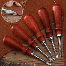 Load image into Gallery viewer, Leather Edge Beveler Skiving Beveling Knife Cutting Hand Craft Tool with Beech Handle Edge Cutting Leather Craft DIY Tool
