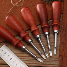Load image into Gallery viewer, Leather Edge Beveler Skiving Beveling Knife Cutting Hand Craft Tool with Beech Handle Edge Cutting Leather Craft DIY Tool

